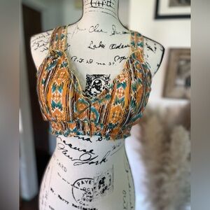 NWT Crazy Train Aztec Western Print Lace Bralette